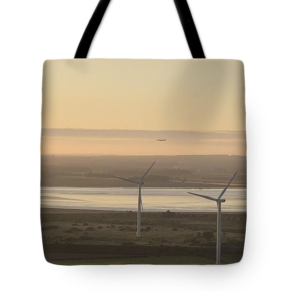 Wind Turbines at Sunset Frodsham UK - Tote Bag