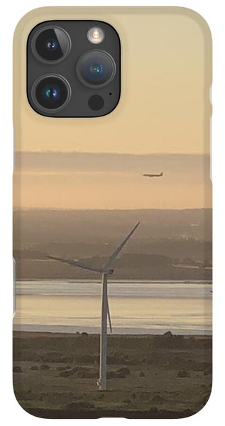 Wind Turbines at Sunset Frodsham UK - Phone Case