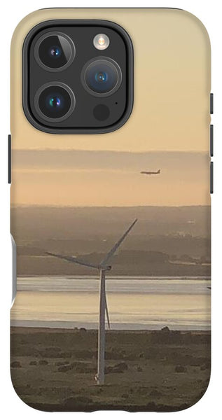 Wind Turbines at Sunset Frodsham UK - Phone Case