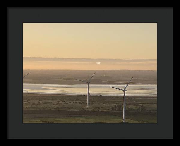 Wind Turbines at Sunset Frodsham UK - Framed Print