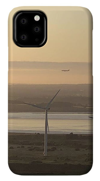 Wind Turbines at Sunset Frodsham UK - Phone Case