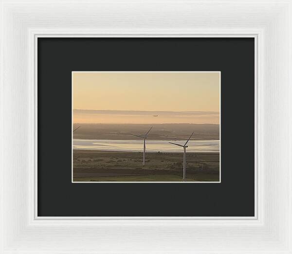 Wind Turbines at Sunset Frodsham UK - Framed Print