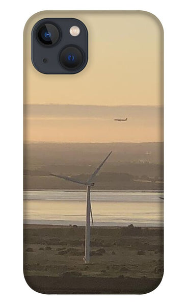 Wind Turbines at Sunset Frodsham UK - Phone Case
