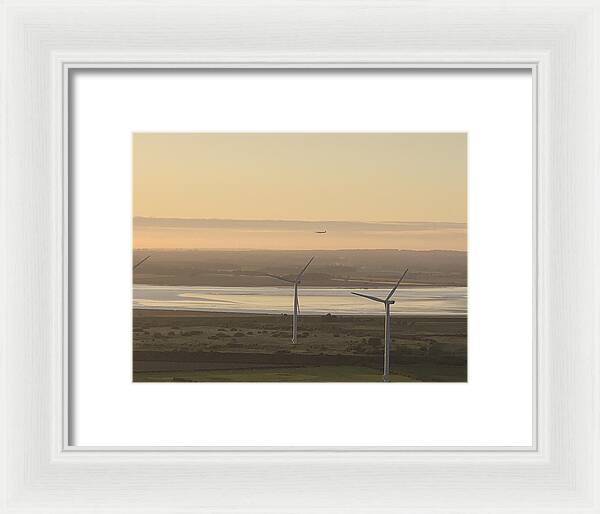 Wind Turbines at Sunset Frodsham UK - Framed Print