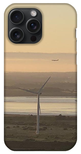 Wind Turbines at Sunset Frodsham UK - Phone Case