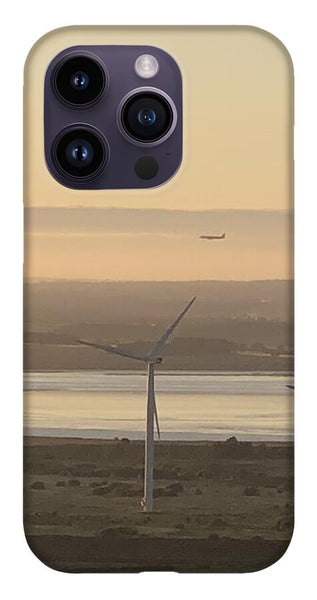 Wind Turbines at Sunset Frodsham UK - Phone Case
