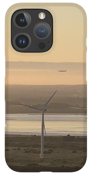 Wind Turbines at Sunset Frodsham UK - Phone Case