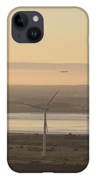Wind Turbines at Sunset Frodsham UK - Phone Case