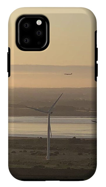 Wind Turbines at Sunset Frodsham UK - Phone Case