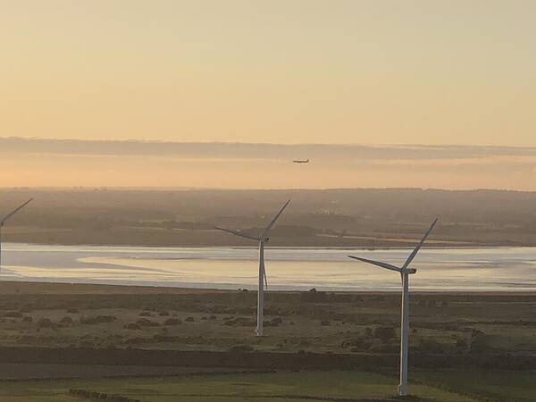 Wind Turbines at Sunset Frodsham UK - Art Print