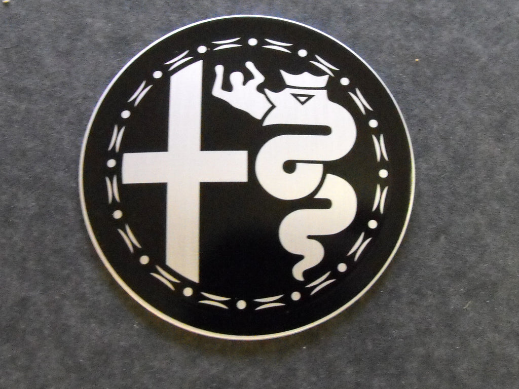 Alfa Romeo Wheel Emblem Badge Back Background