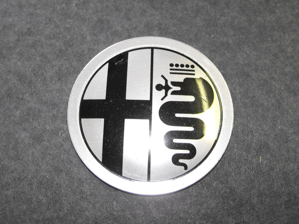 Alfa Romeo Wheel Emblem Silver Background