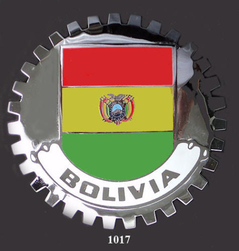 BOLIVIAN FLAG CAR GRILLE BADGE EMBLEM