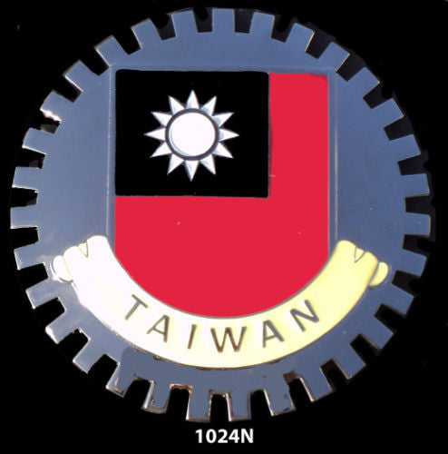 TAIWAN FLAG CAR GRILLE BADGE EMBLEM