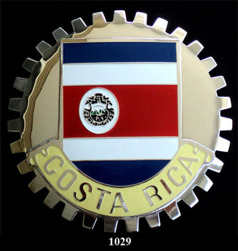 COSTA RICA FLAG CAR GRILLE BADGE EMBLEM