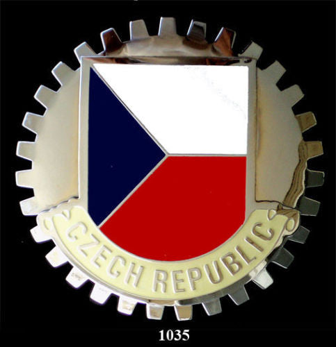 CZECH REPUBLIC FLAG CAR GRILLE BADGE EMBLEM