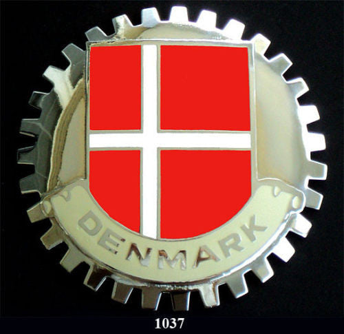 FLAG OF DENMARK CAR GRILLE BADGE EMBLEM