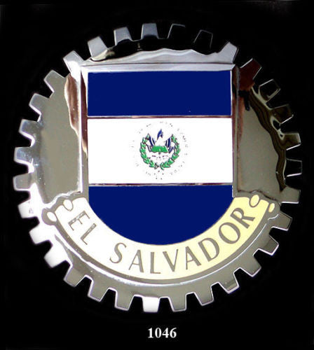 EL SALVADORE FLAG CAR GRILLE BADGE EMBLEM