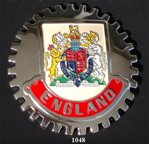 ENGLAND COAT OF ARMS CREST CAR GRILLE BADGE QUEEN