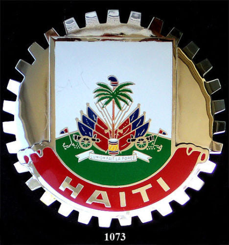 HAITIAN FLAG AUTOMOBILE GRILLE BADGE HAITI