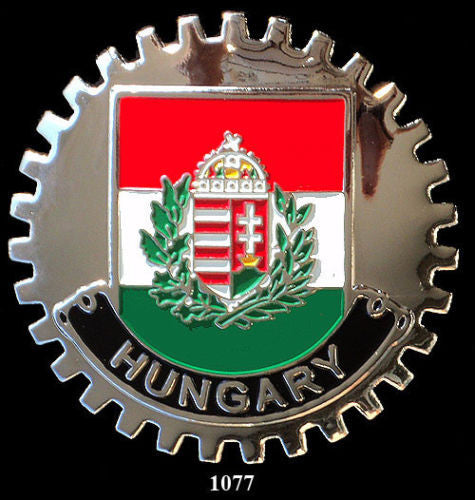 HUNGARY FLAG CAR GRILLE BADGE EMBLEM