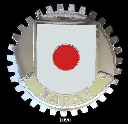 Japanese Rally Emblem JAPANESE FLAG AUTOMOBILE GRILLE BADGE EMBLEM - FLAG OF JAPAN BADGE ...