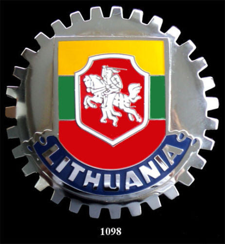 LITHUANIAN FLAG CAR GRILLE BADGE EMBLEM