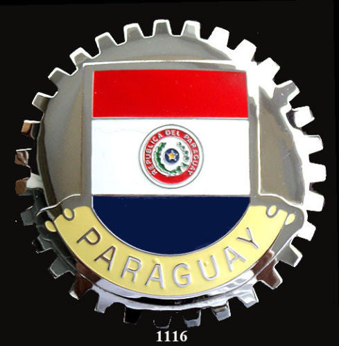 PARAGUAY FLAG CAR GRILLE BADGE EMBLEM 