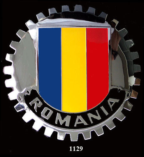 ROMANIAN FLAG BADGE CAR GRILLE EMBLEM