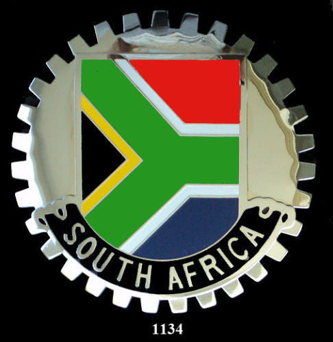 SOUTH AFRICAN FLAG AUTOMOBILE GRILLE BADGE EMBLEM