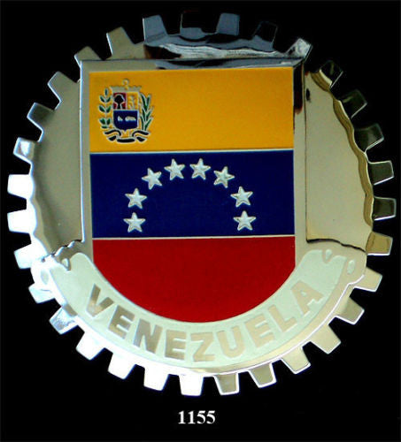 VENEZUELAN FLAG BADGE CAR GRILLE EMBLEM