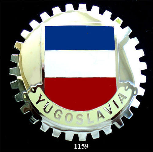 HISTORIC YUGOSLAVIA FLAG BADGE CAR GRILLE EMBLEM