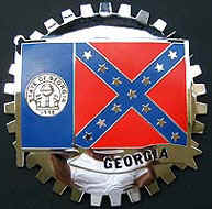 GEORGIA STATE FLAG CAR GRILLE BADGE 