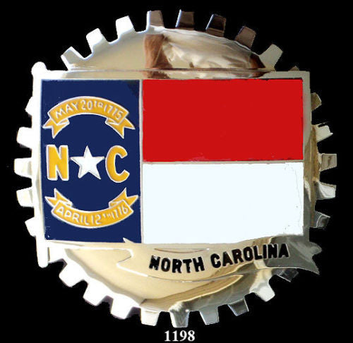 NORTH CAROLINA STATE FLAG CAR GRILLE BADGE EMBLEM