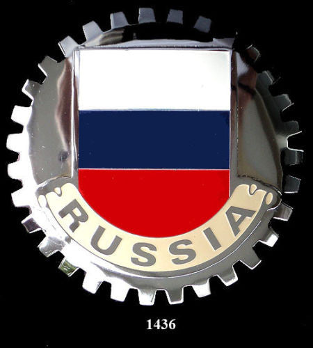RUSSIAN FLAG GRILLE BADGE EMBLEM FOR CAR 