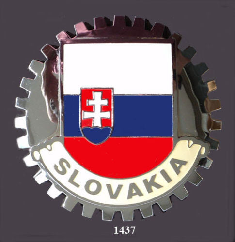 SLOVAKIAN FLAG GRILLE BADGE EMBLEM FOR CAR 