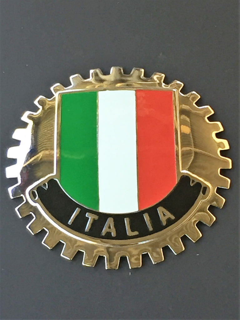 ITALIA FLAG CAR BADGE ITALY AUTOMOBILE BADGE