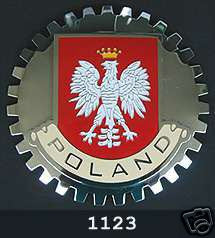 POLAND CREST COAT OF ARMS CAR GRILLE BADGE