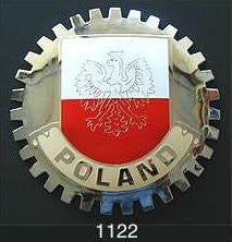 POLISH FLAG CAR GRILLE BADGE EMBLEM POLAND