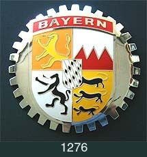 BAYERN GERMANY COAT OF ARMS CAR GRILLE BADGE