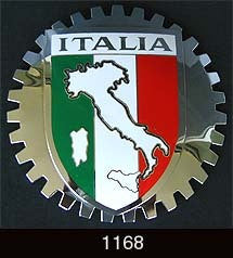 ITALIA CAR GRILLE BADGE EMBLEM ITALIAN MAP