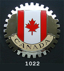 CANADIAN FLAG AUTOMOBILE GRILLE BADGE CAR EMBLEM