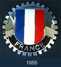 FRENCH FLAG CAR GRILLE BADGE EMBLEM