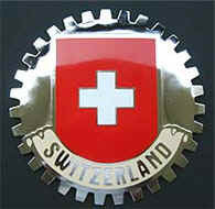 SWISS FLAG CAR GRILLE BADGE EMBLEM SWITZERLAND