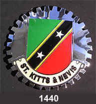 ST. KITTS & NEVIS FLAG CAR GRILLE BADGE EMBLEM