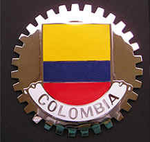 COLOMBIAN FLAG CAR GRILLE BADGE EMBLEM