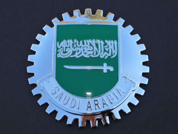 SAUDI ARABIA FLAG AUTOMOBILE GRILLE BADGE EMBLEM