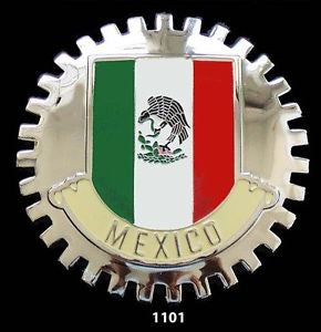 MEXICAN FLAG AUTOMOBILE GRILLE BADGE EMBLEM MEXICO